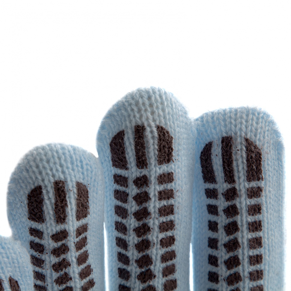 Перчатки трикотажные, акрил, ПВХ гель, "Протектор", цвет зенит, оверлок Сибртех (68666)