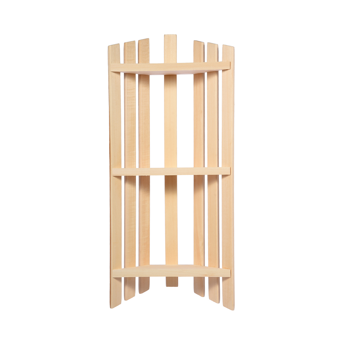 Полка угловая 3-х ярусная 76*33*11 см, липа (1/4) "банные штучки" 3325