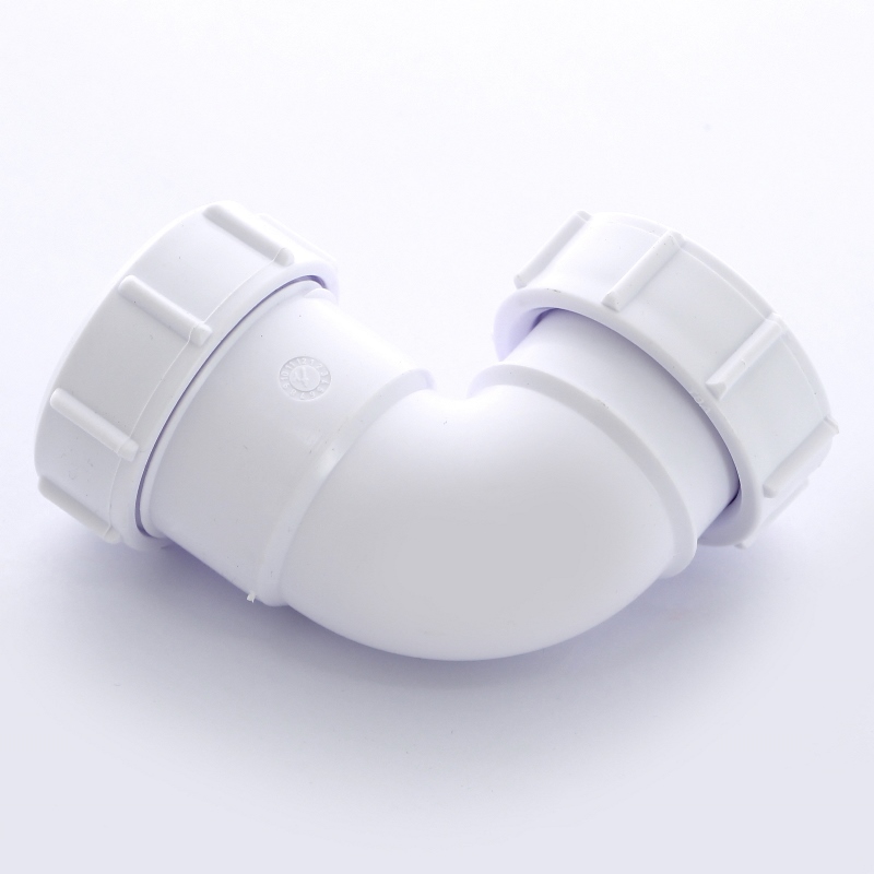 Отвод 90° канализационный 1"1/2 x 40 мм компрессионный McALPINE, белый