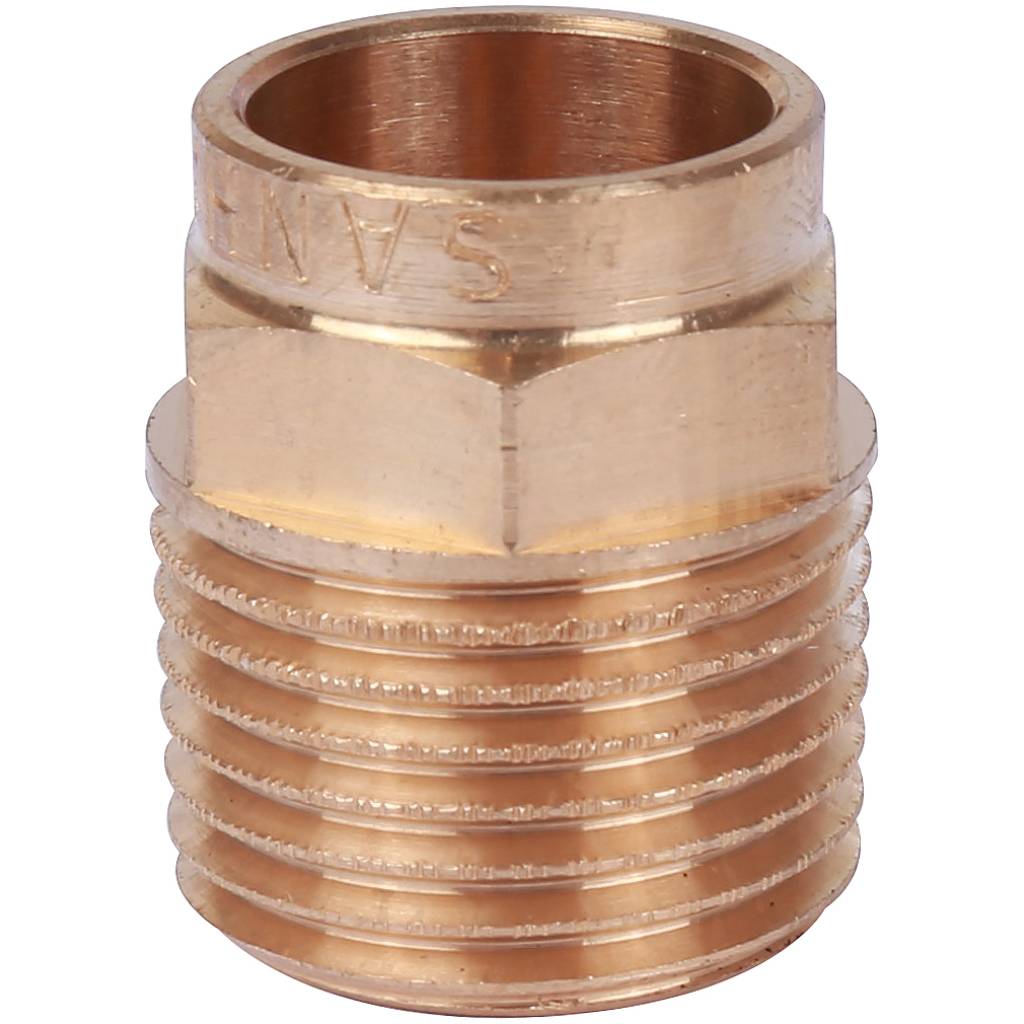 Муфта 15х1/2" переходная (НР) под пайку с наружной резьбой SANHA бронзовая 142431512