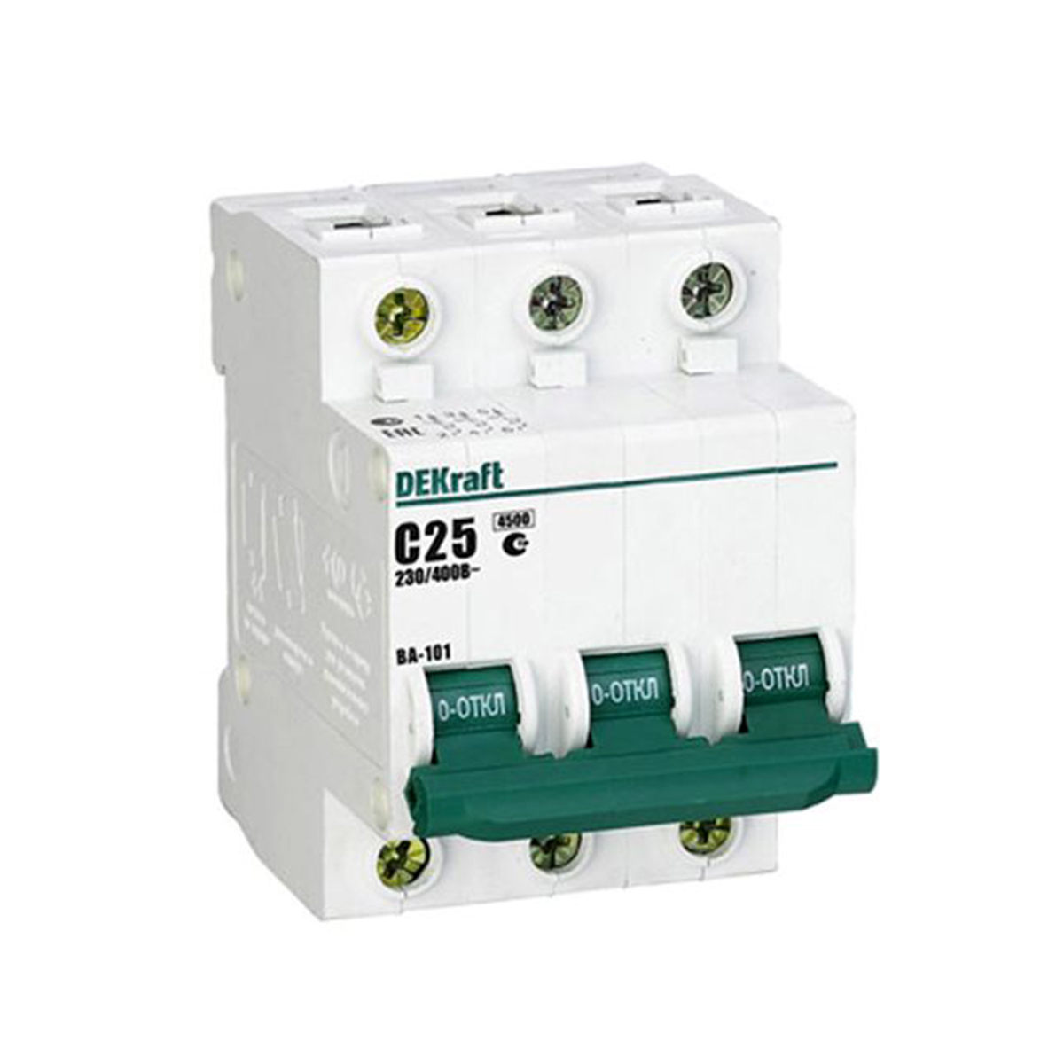 Выключатель автомат. ва-101 3р 16а 4,5ка тип с (1/4/48) "dekraft"