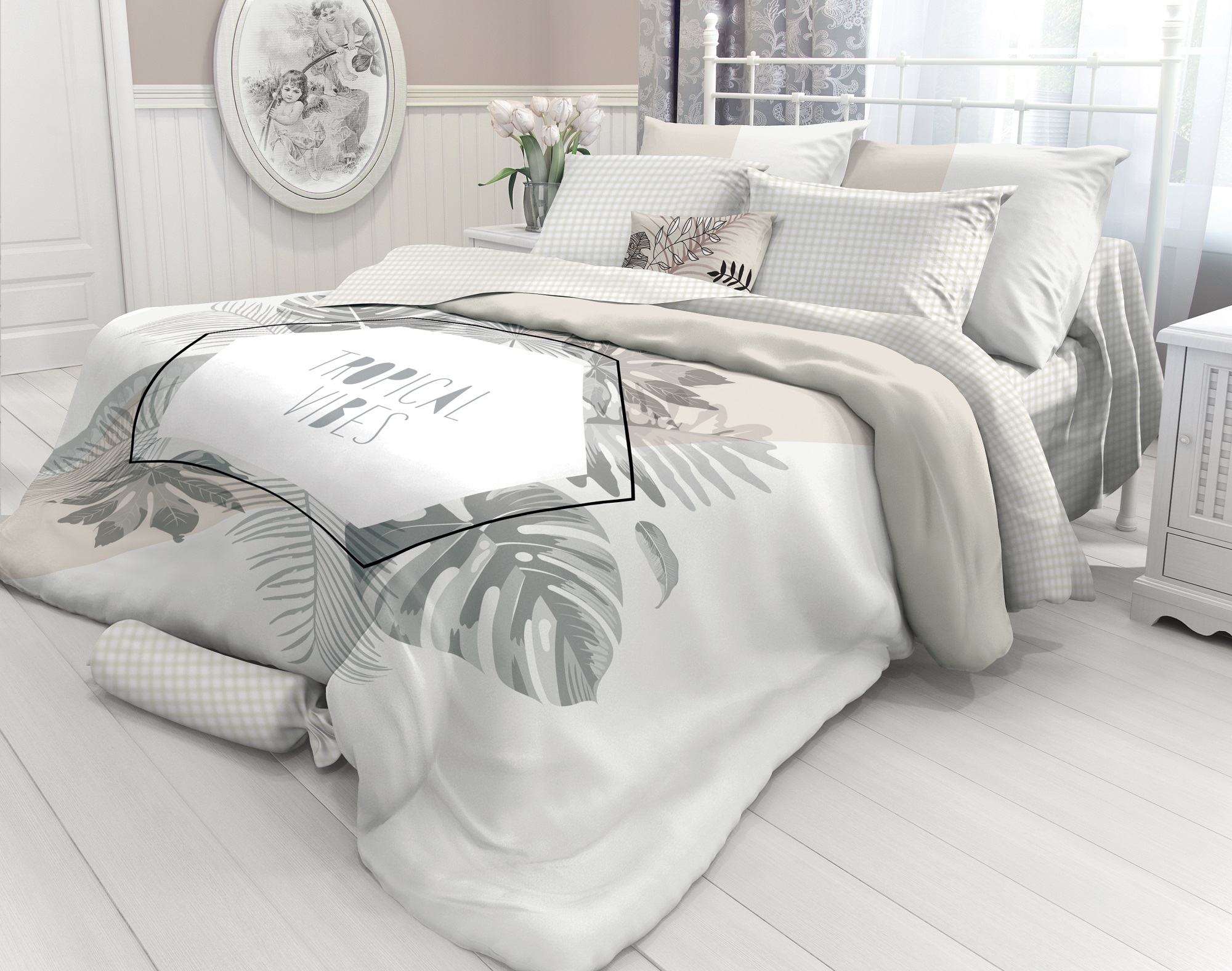 Постельное белье "волшебная ночь" vibes 1,5 сп. (ранфорс) (1)