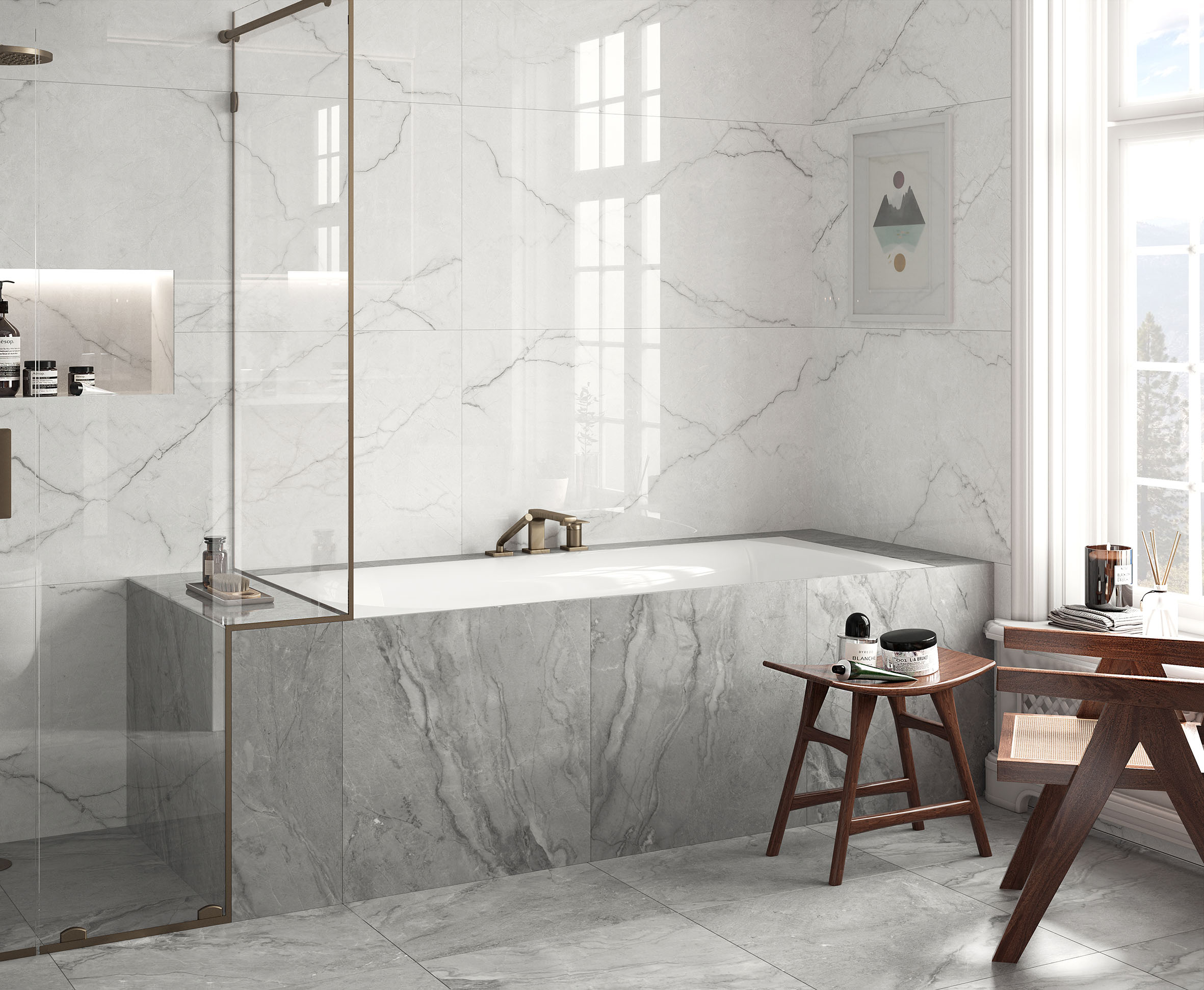 Torso bianco керамогранит полированный 60x120