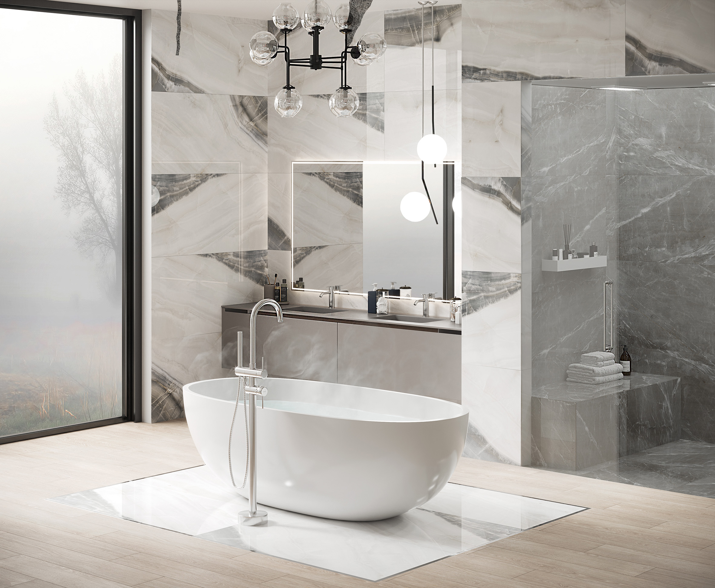 Onyx sky керамогранит полированный 60x120