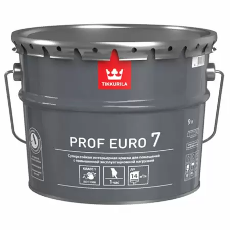 TIKKURILA PROF EURO 7 краска интерьерная, суперстойкая, матовая, база C (9л)