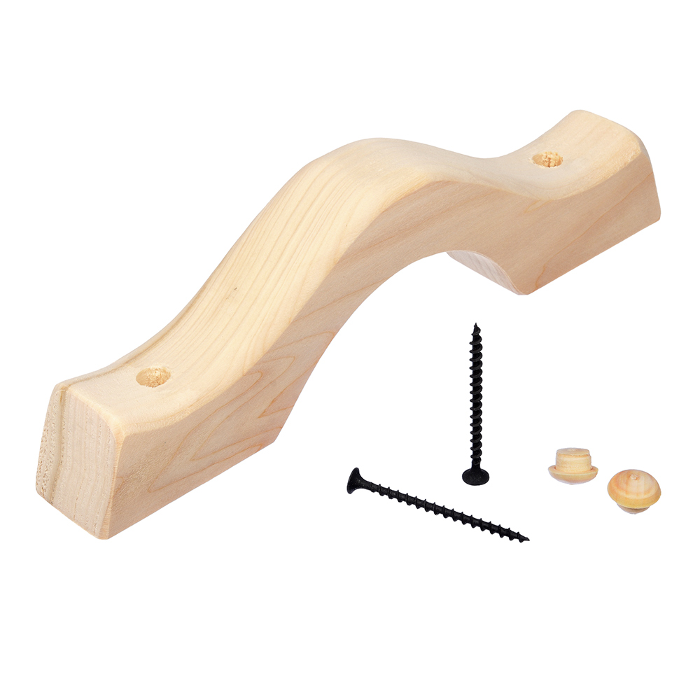 Ручка-скоба дверная с заглушками 25 см, осина (1/20) "банные штучки" 32028