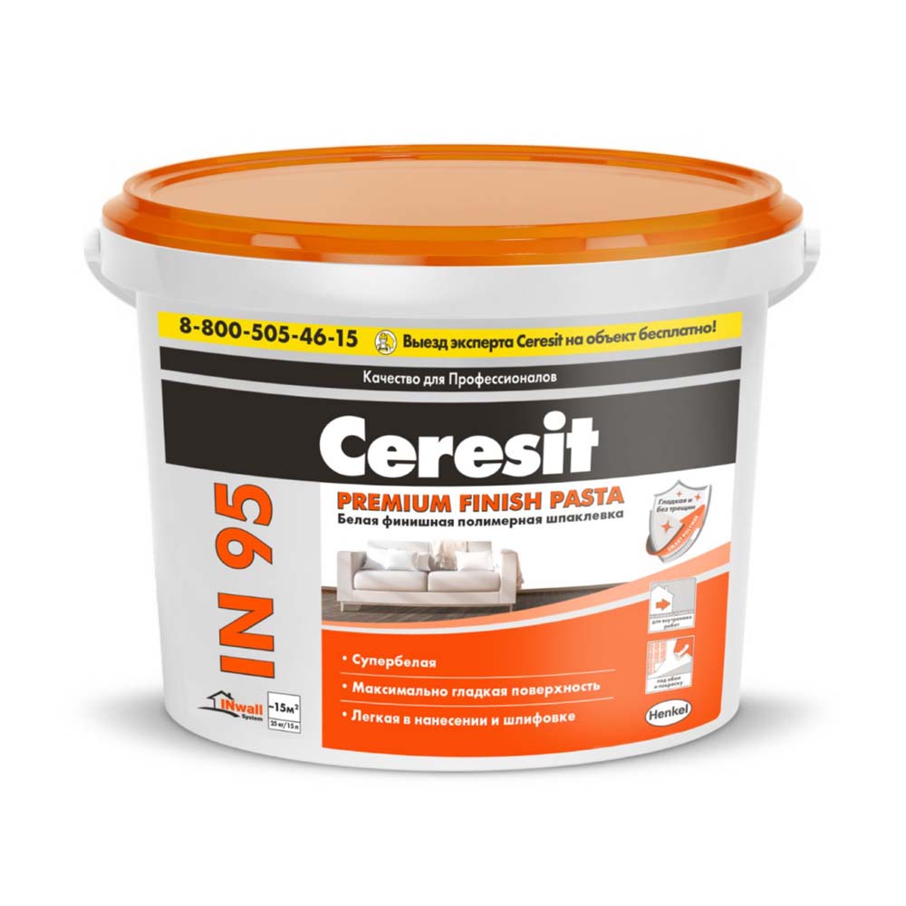 Шпаклевка полимерная готовая  in 95  универс.  5 кг (1/120) "ceresit"