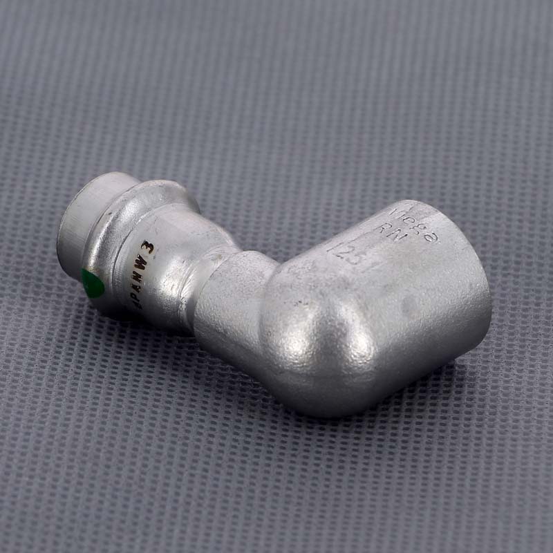 Угол пресс-В компактный 15x1/2" нержавеющая сталь Sanpress Inox VIEGA