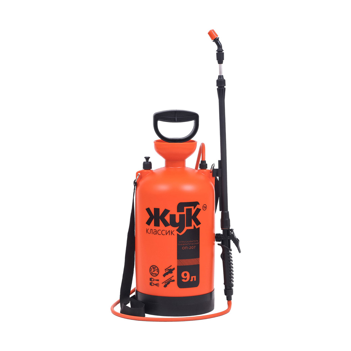 Опрыскиватель "жук" оп-207  9 л (1/6) "классик" (пластм. брандспойт мод. 208)