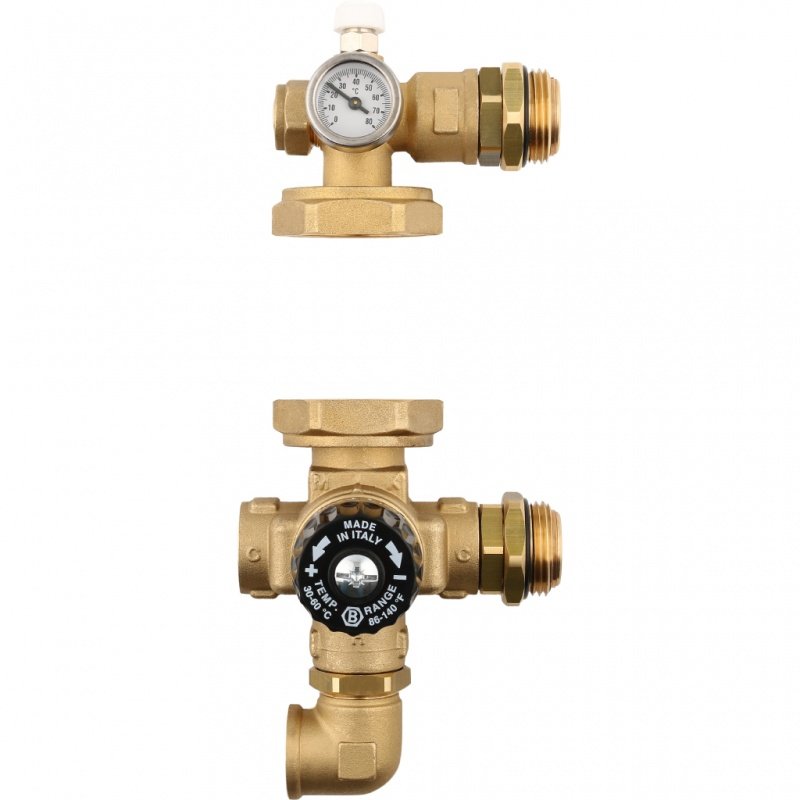 Насосно-смесительный узел STOUT 1" с термостатическим клапаном, без насоса