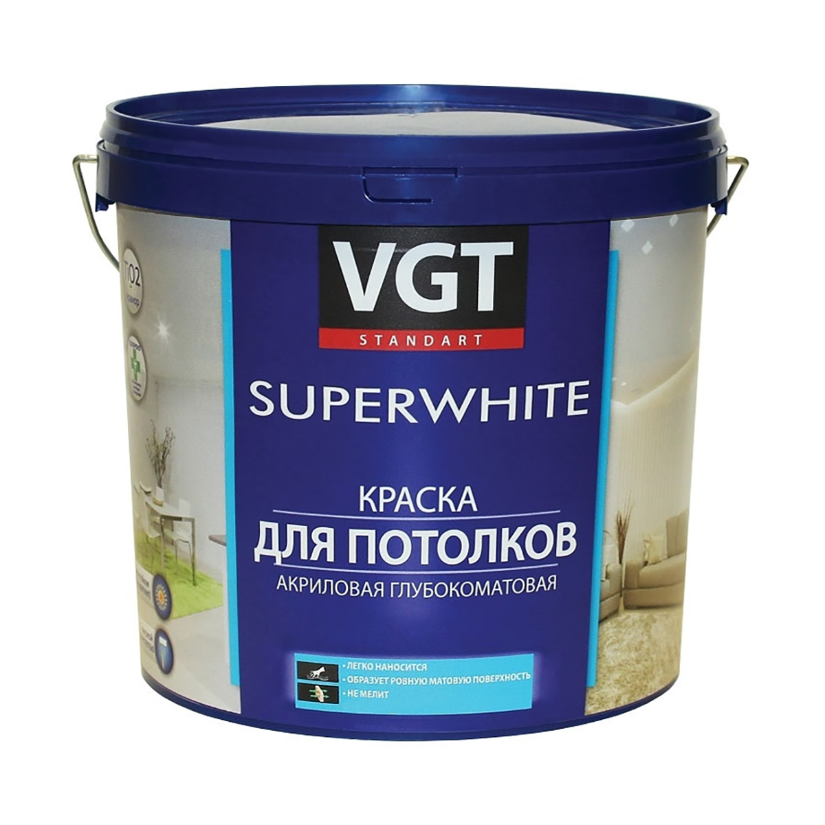 Краска вд-ак-2180 для потолков  супербелая 15 кг (1) "вгт"