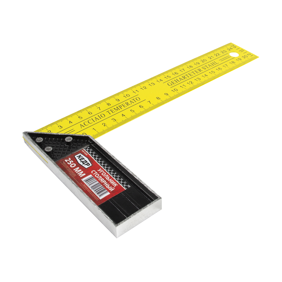 Угольник столярный 250 мм (1/12/120) "кедр"  060-0250