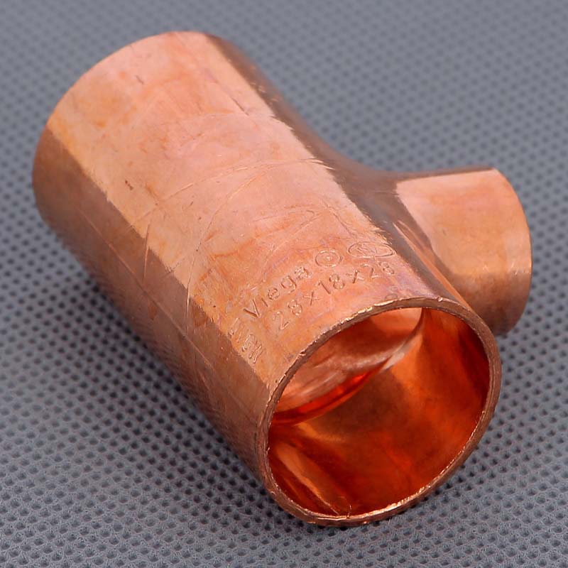 Тройник переходной под пайку 28 х 18 х 28 мм VIEGA медный