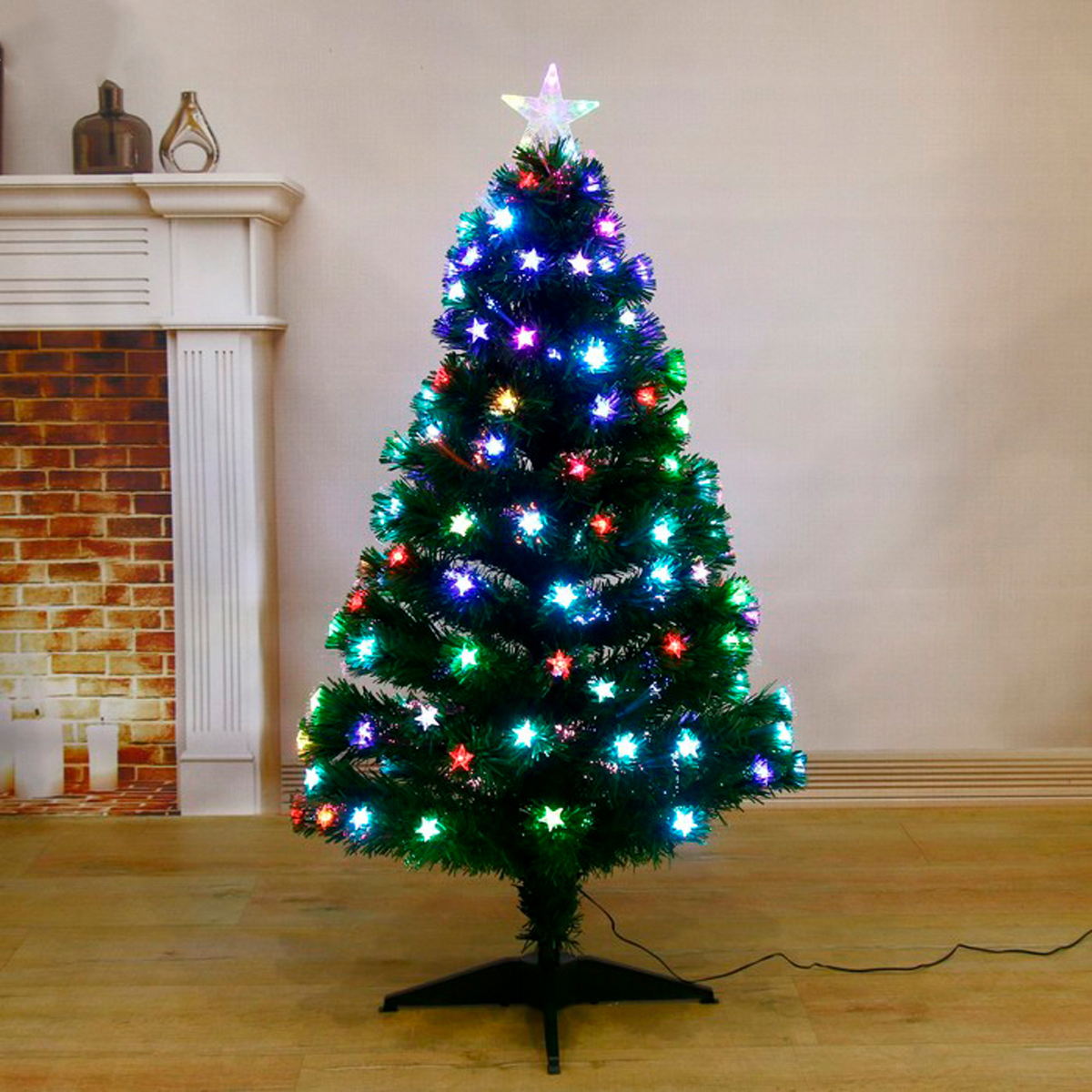 Ель декор. фиброоптич. t797v12-120  120 см, 125 веток (зеленая) "зимнее волшебство" 1108625