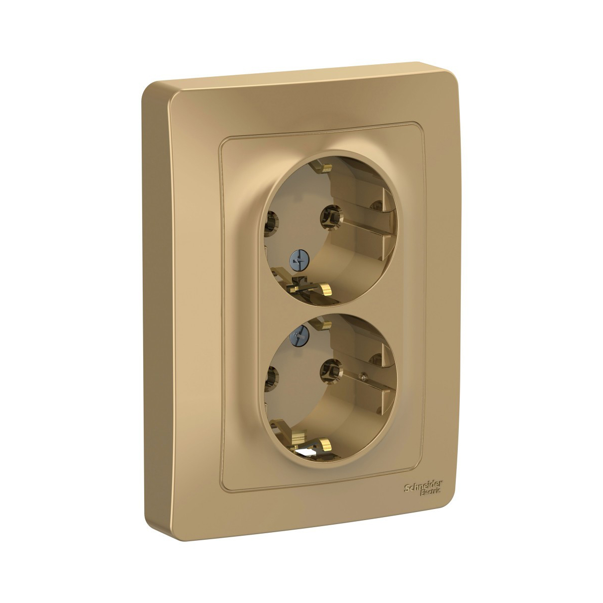 Розетка "blanca" 2-х местн. с заземл. 16а, титан (1/6/12) "schneider"