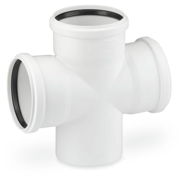 Крестовина канализационная 100 х 100 х 100 х 87° RAUPIANO PLUS