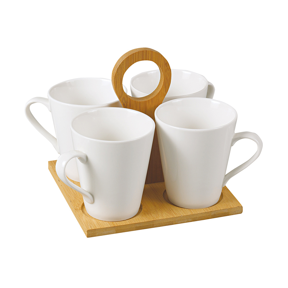 Набор чайный на подставке из 4-х кружек 300 мл "naturel" (1/8) "nouvelle home" 2631057