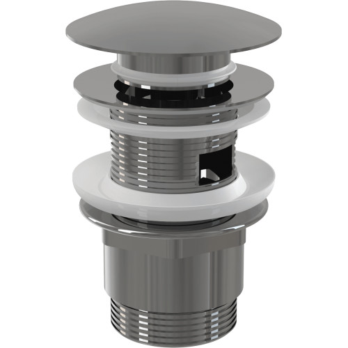 Выпуск Alcaplast 1"1/4 Click-clack с переливом металл большая пробка хром