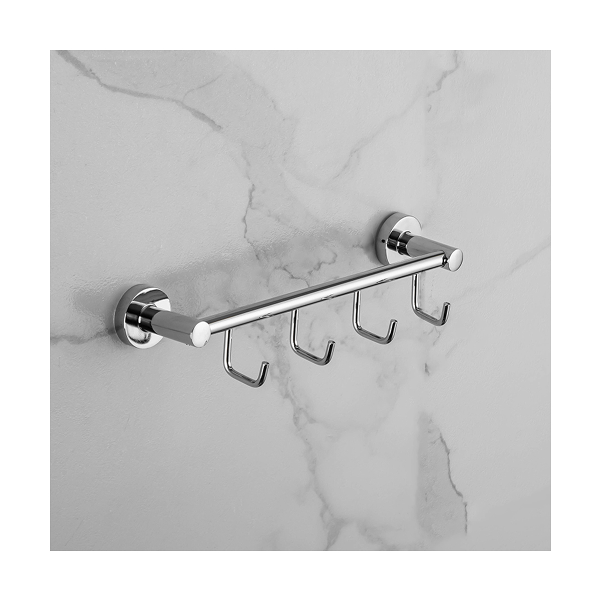 Крючок-вешалка на планке (4 крючка) r15115-4 (нерж.сталь), хром (1/20/40) "frud"