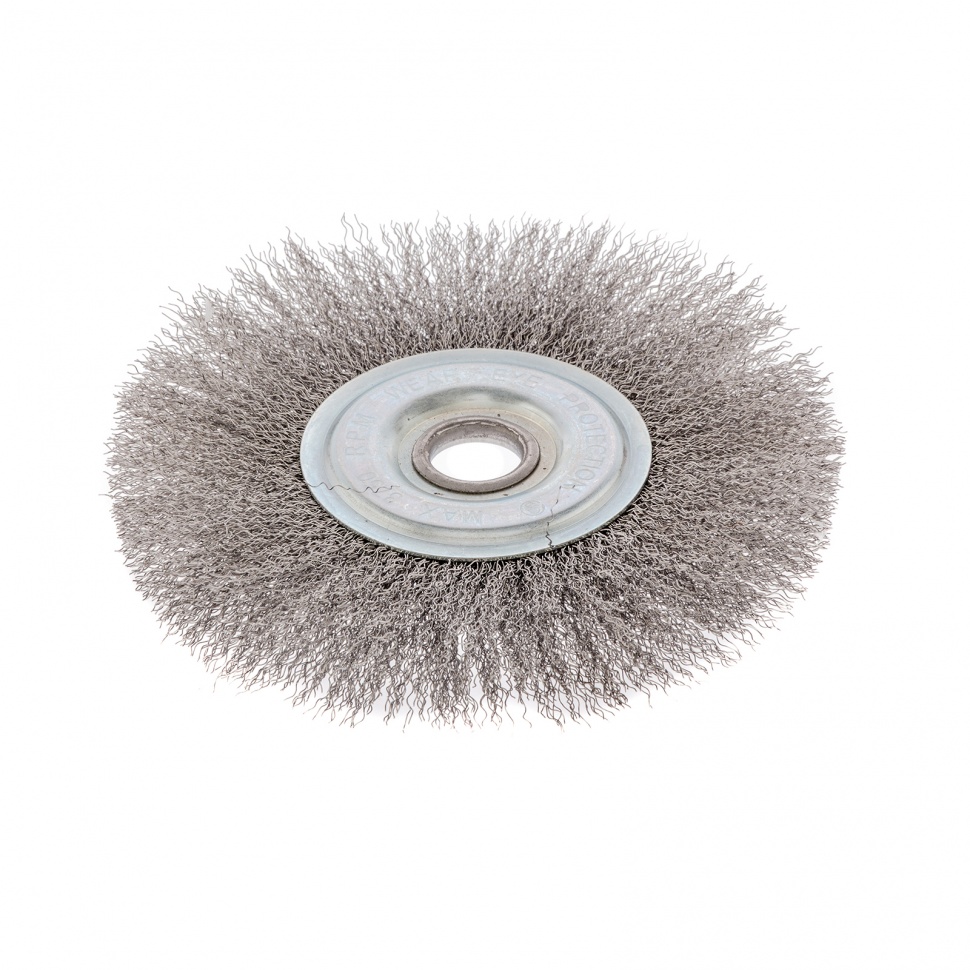 Щетка для УШМ, 175 мм, посадка 22.2 мм, плоская, витая проволока 0.3 мм Сибртех (746667)