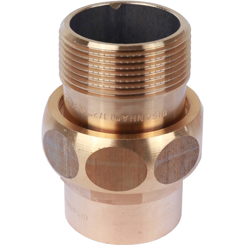 Американка (сгон) 42x1 1/2" НР с плоской прокладкой под пайку бронзовая SANHA 1433142112