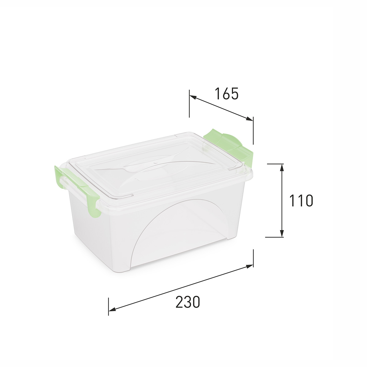 Контейнер прямоуг.  2,5 л с крышкой и ручками (1/12) "альтернатива" м421