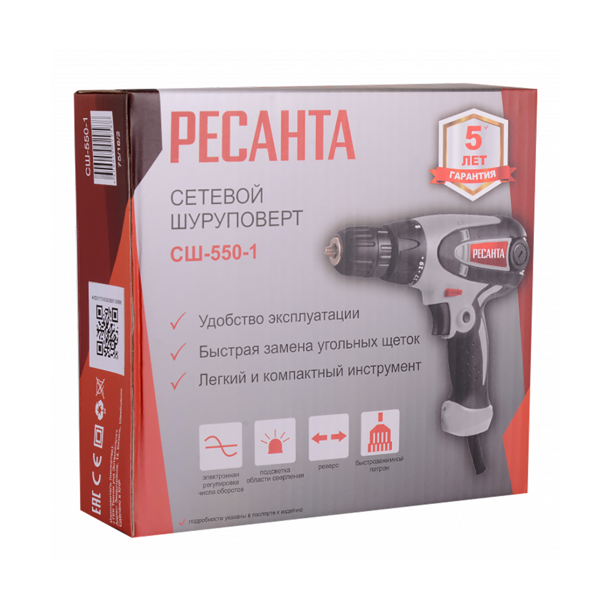 Шуруповерт сетевой сш-550-1 "ресанта"