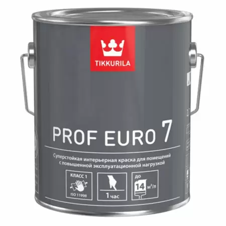 TIKKURILA PROF EURO 7 краска интерьерная, суперстойкая, матовая, база A (2,7л)