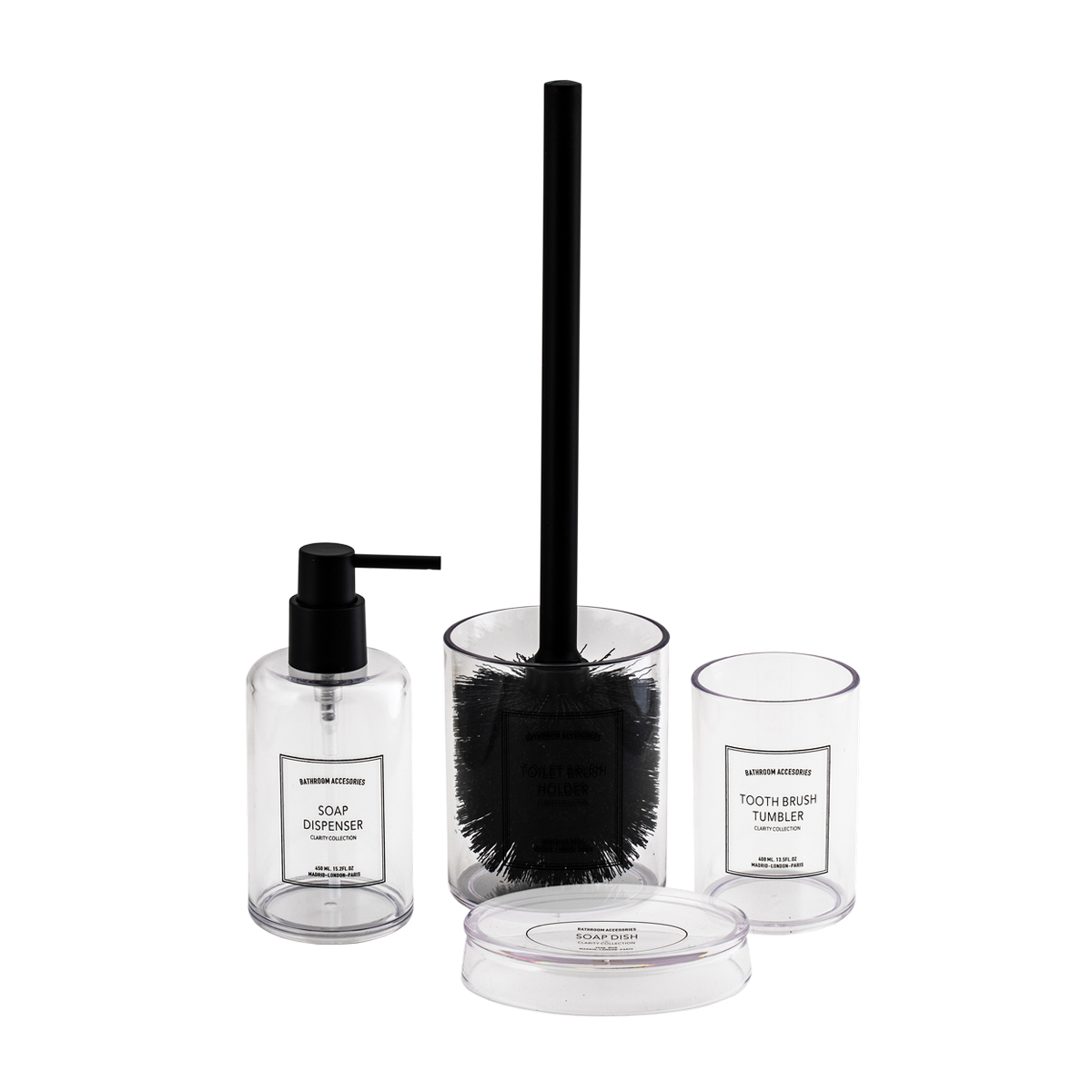 Дозатор для жидкого мыла "clarity" акрил (прозрачный) (1/12) "swensa" swp-1015trp-a