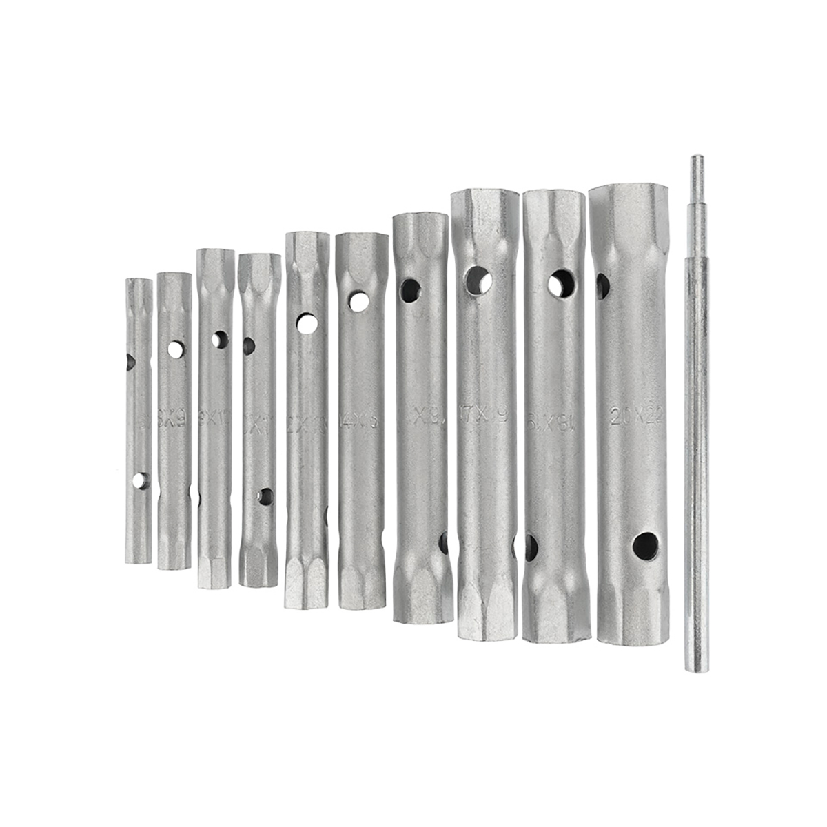 Ключи трубчатые торцевые набор 10 шт. (6 х 7 мм - 20 х 22 мм) + вороток (1/20) "rexant" 12-5872-2