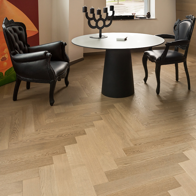 Coswick Английская ёлка 3-х слойная T&G шип-паз (90°) 1174-3247 Пастель (Порода: Дуб)