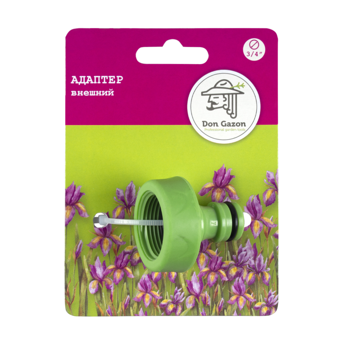 Адаптер внешний для шлангов 3/4" пластм. с резин. покрытием (20/240) "don gazon" 096-5805