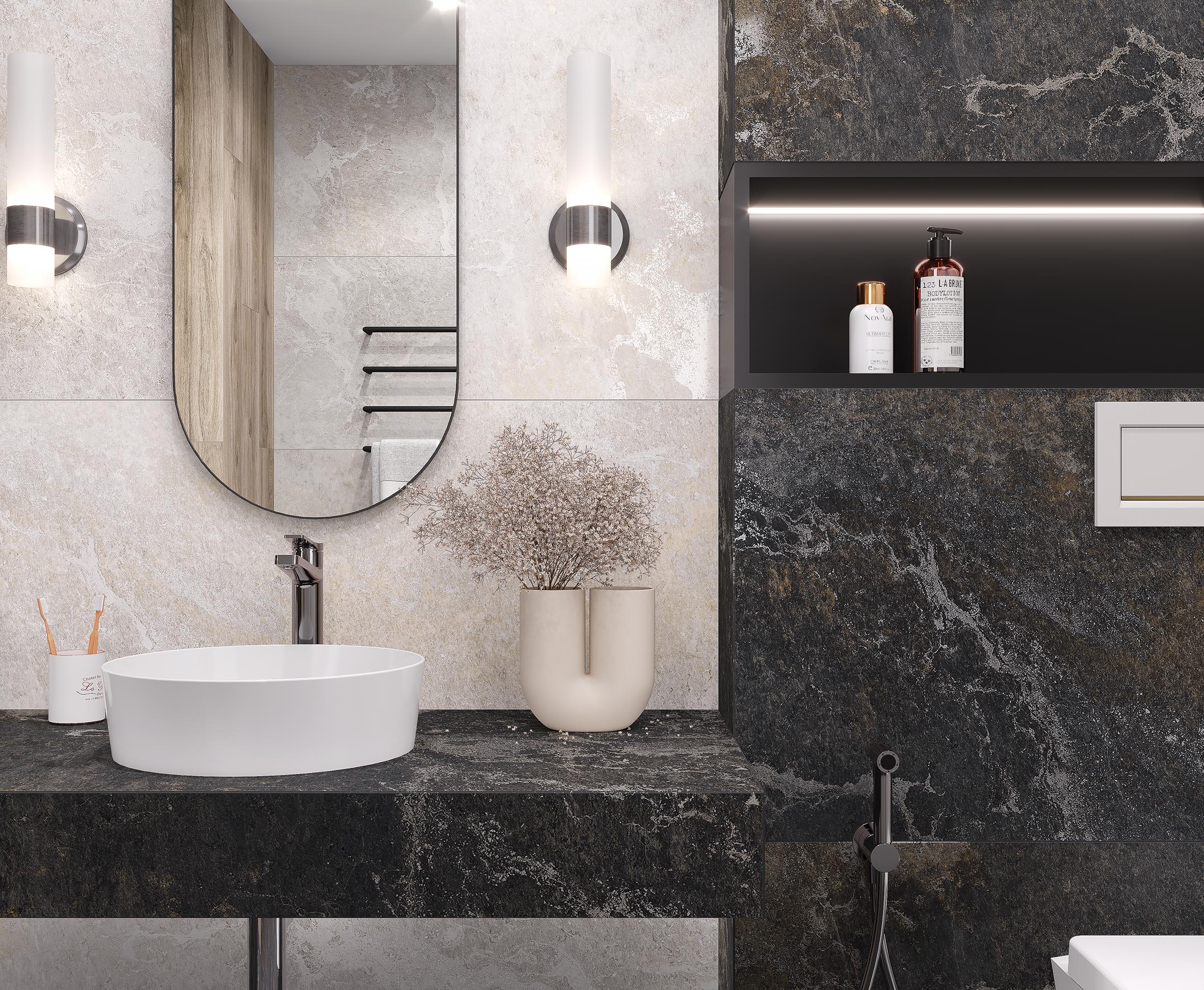 Blaze nero керамогранит графитовый сатинированный карвинг 60x120