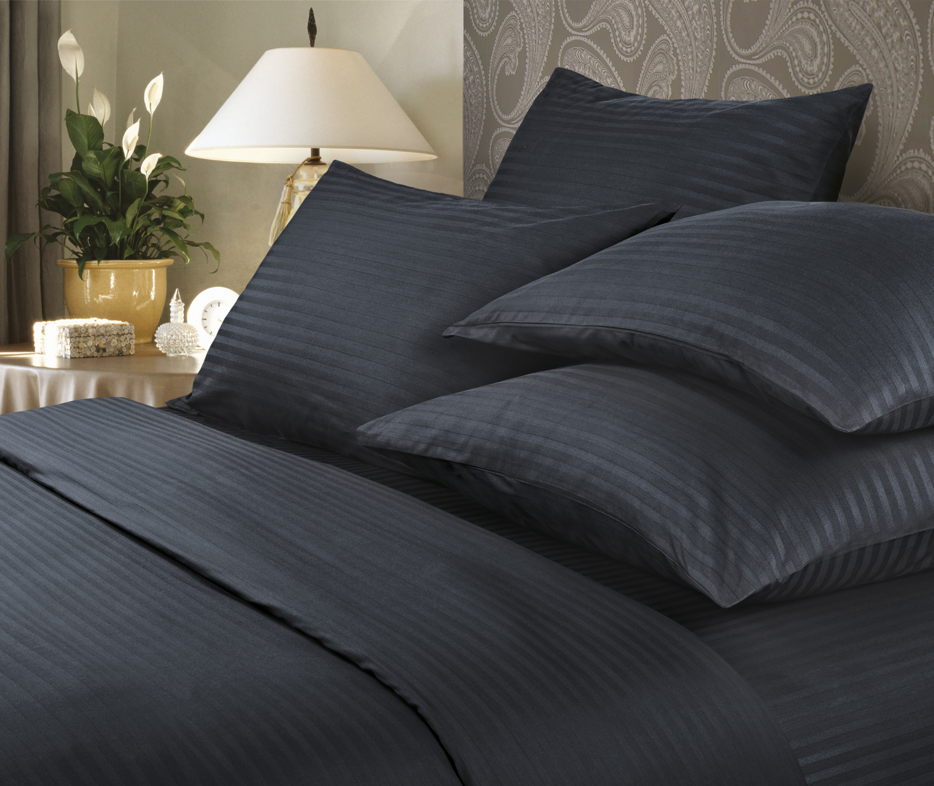 Постельное белье "verossa stripe" black 1,5 сп. (1)