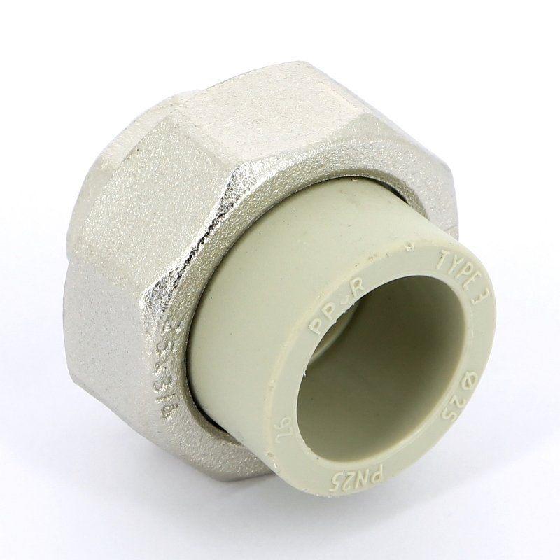 Муфта комб. 25 x 3/4" (ВР) с раъёмным соединением PP-R FV-PLAST серый