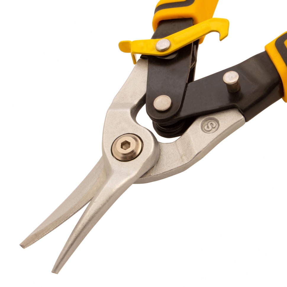 Ножницы по металлу, 270 мм, прямой рез, сталь-CrMo, трехкомпонентные рукоятки Denzel (78370)