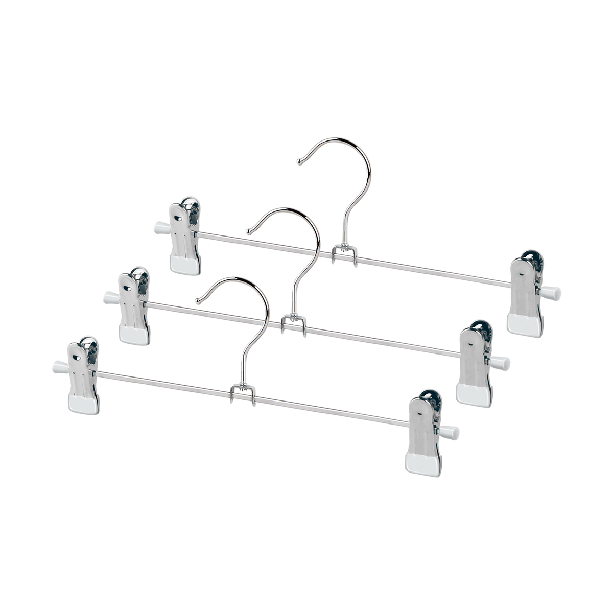 Вешалки для брюк и юбок метал. с белыми клипсами (3 шт.) (1/32) "valiant" wh-121b07s