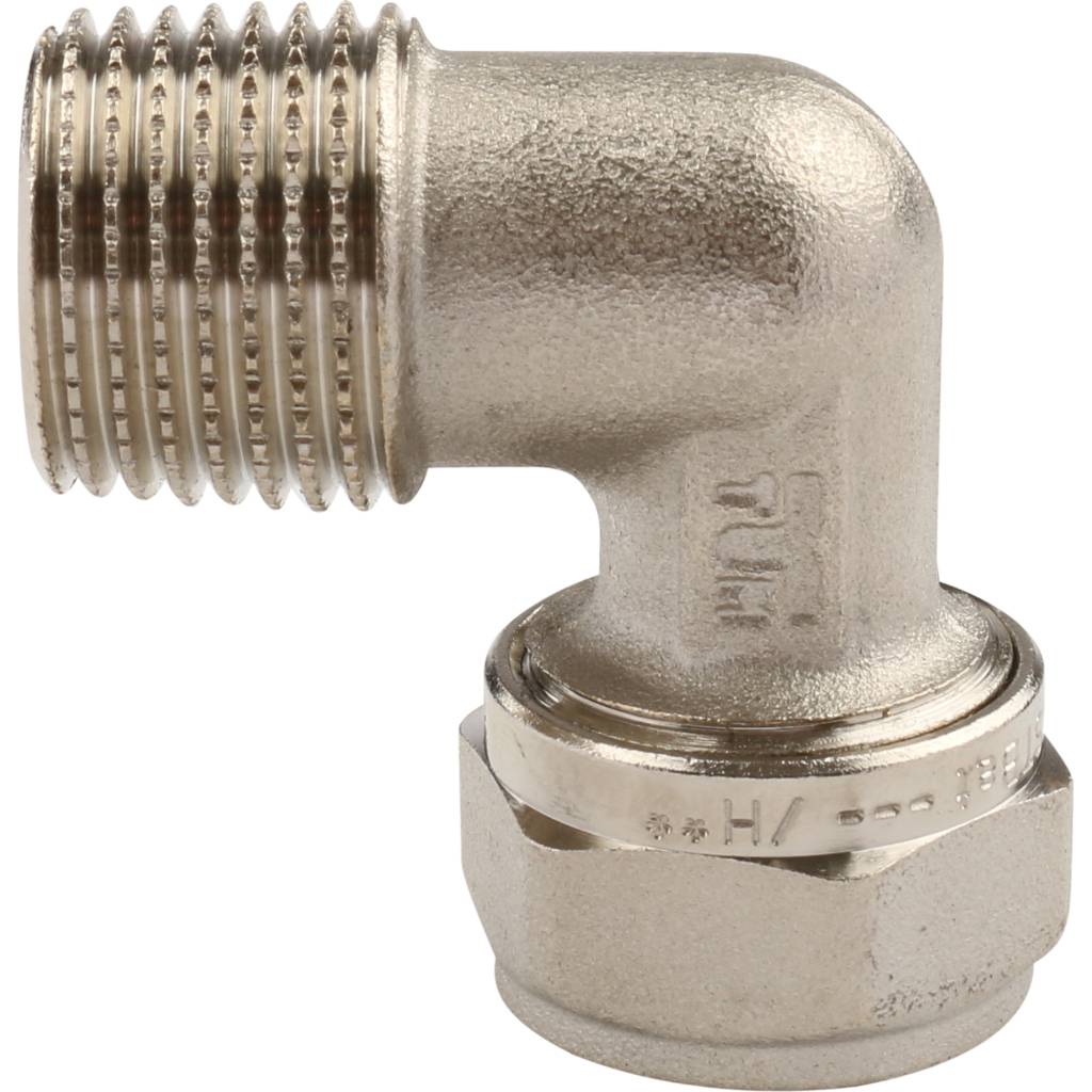 Угол переходной 16 х 1/2'' НР обжимной TIEMME для металлопластиковых труб