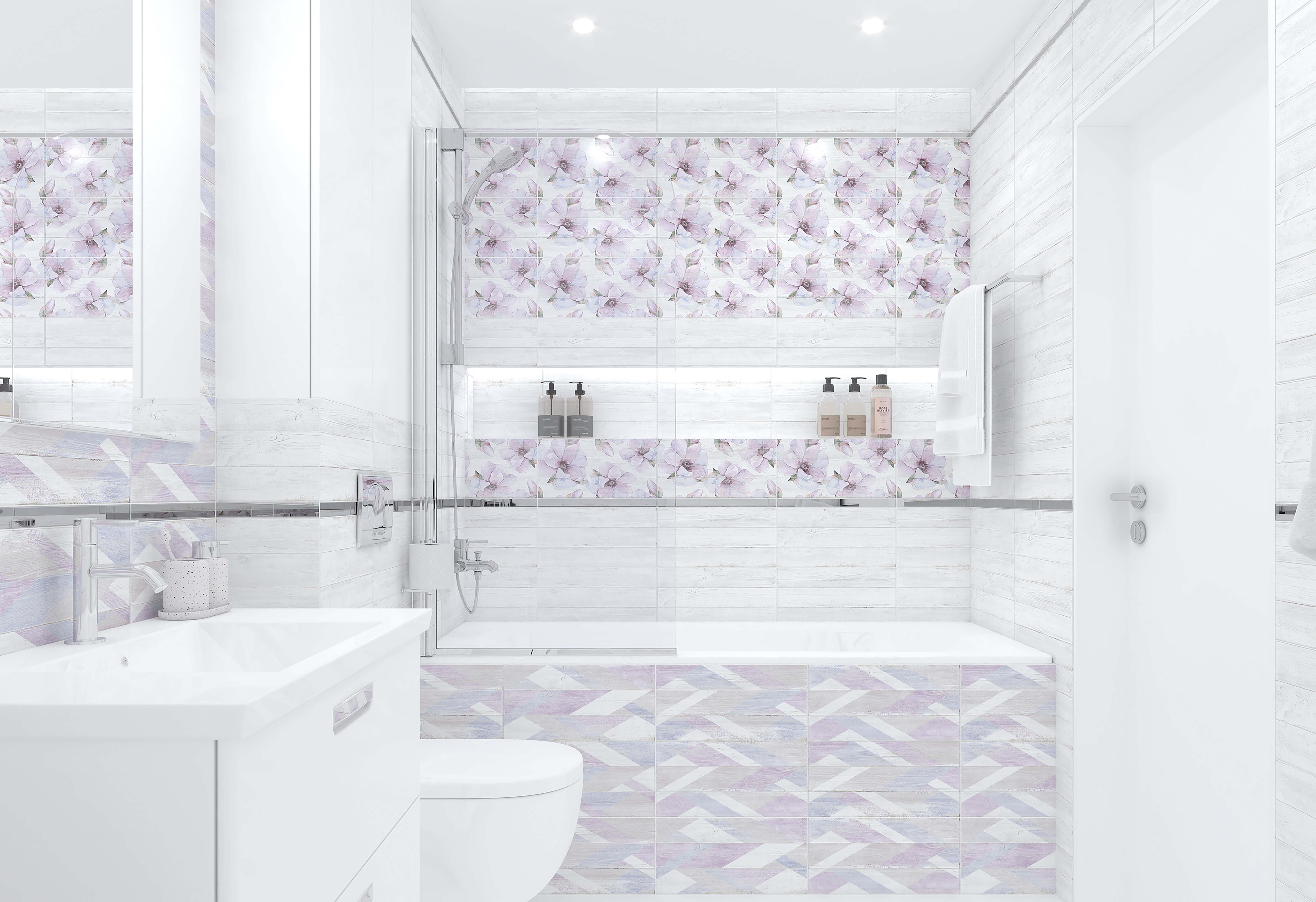 Chance плитка настенная светлый узор 08-01-20- 20x40