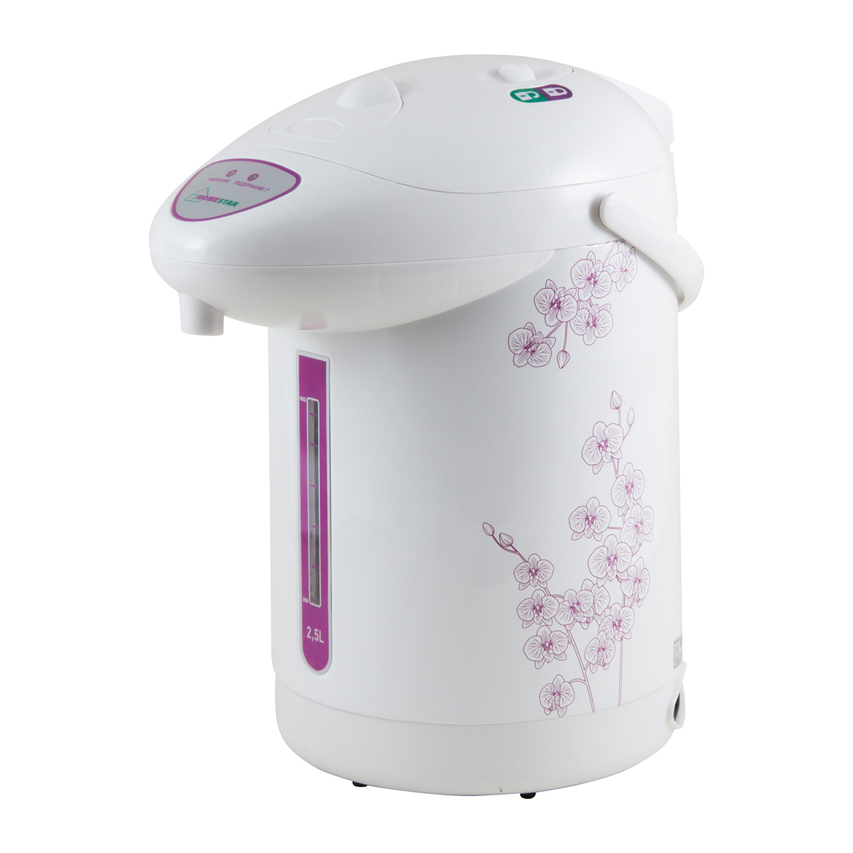 Термопот "homestar" hs-5001  2,5 л  750 вт (фиолетовые цветы) (1/6)