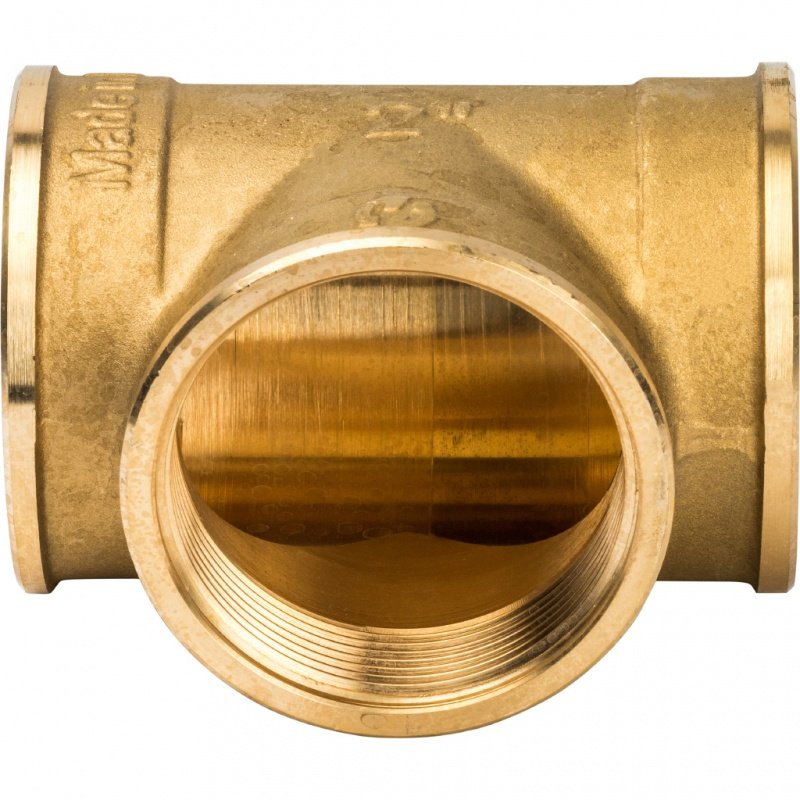 Тройник резьбовой ВР 2" латунь STOUT