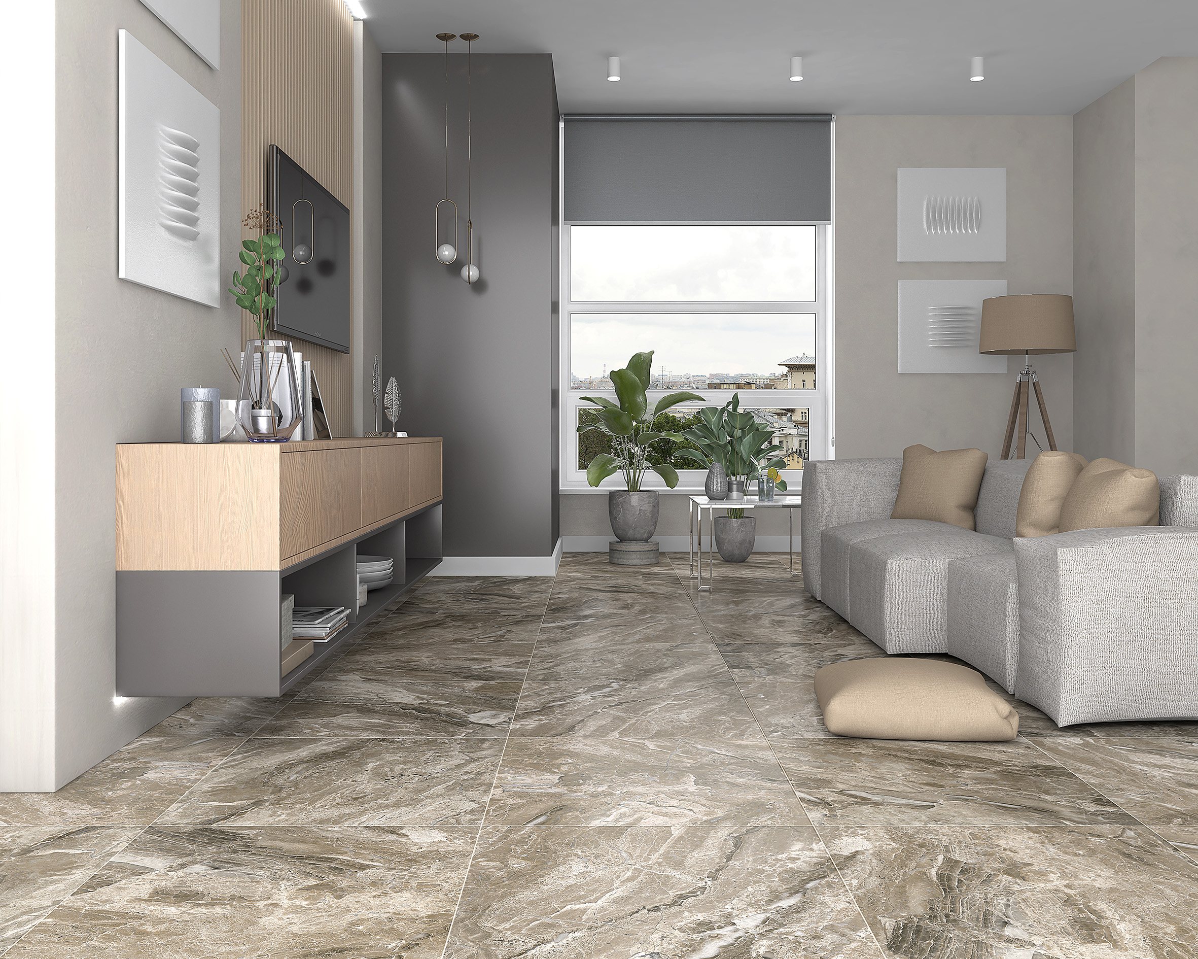 Irida керамогранит коричневый обрезной 59,50x59,50