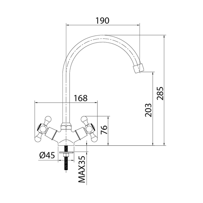 Смеситель для кухни  duplex (1/12) "milardo" dupsb0jm05