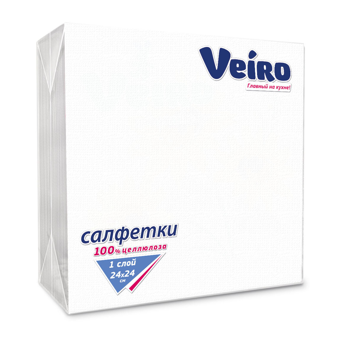 Салфетки бумажные столовые "veiro" 1 слой, 50 листов, белые (90)