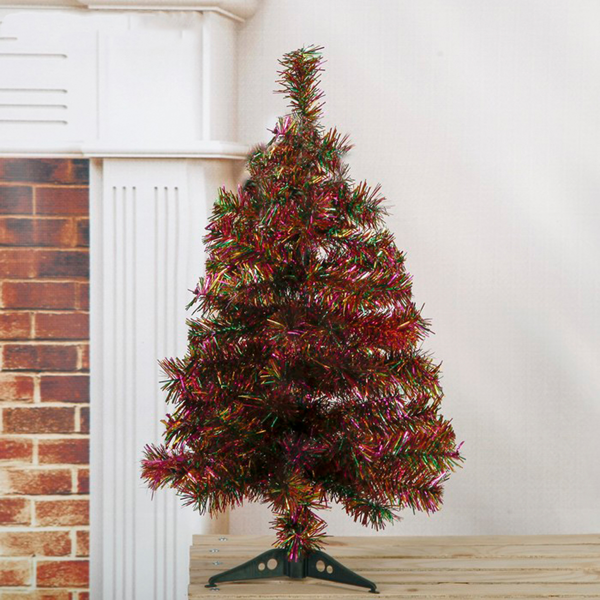 Ель декор. "радуга" 60 см, 60 веток (зеленая с красным) "зимнее волшебство" 703646