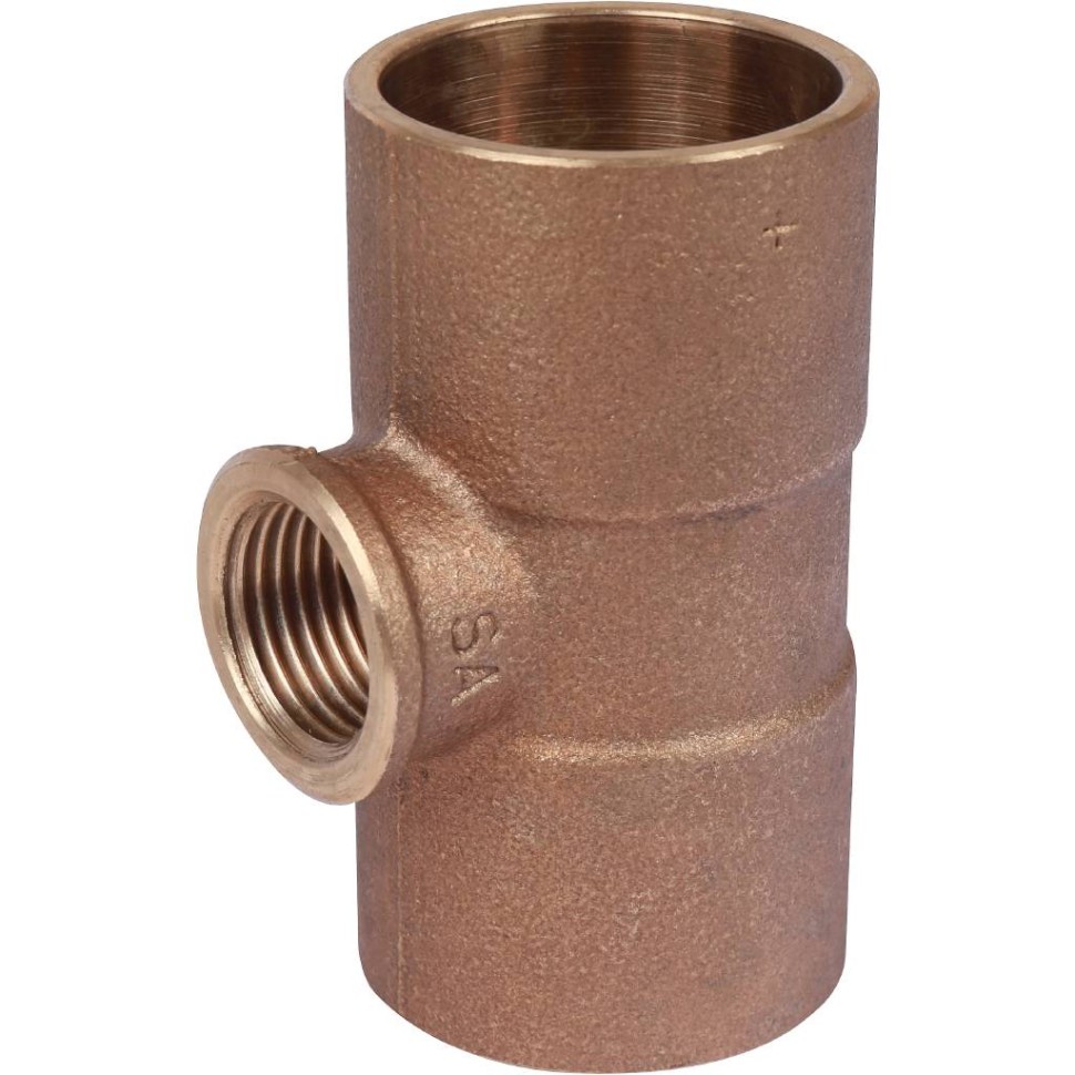 Тройник 35x1/2"x35 переходной под пайку с резьбой (ВР) SANHA бронза 141303512