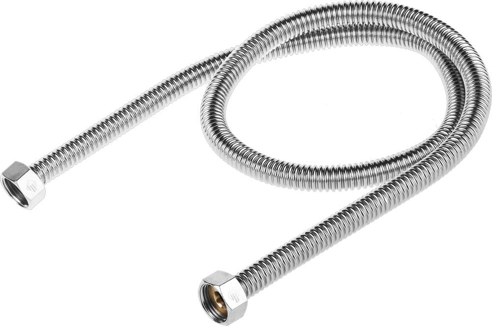 Подводка ЗУБР ″ЭКСПЕРТ″ сильфонная из нержавеющей стали, для воды, г/г (гайка-гайка), 1/2″, 1,0м