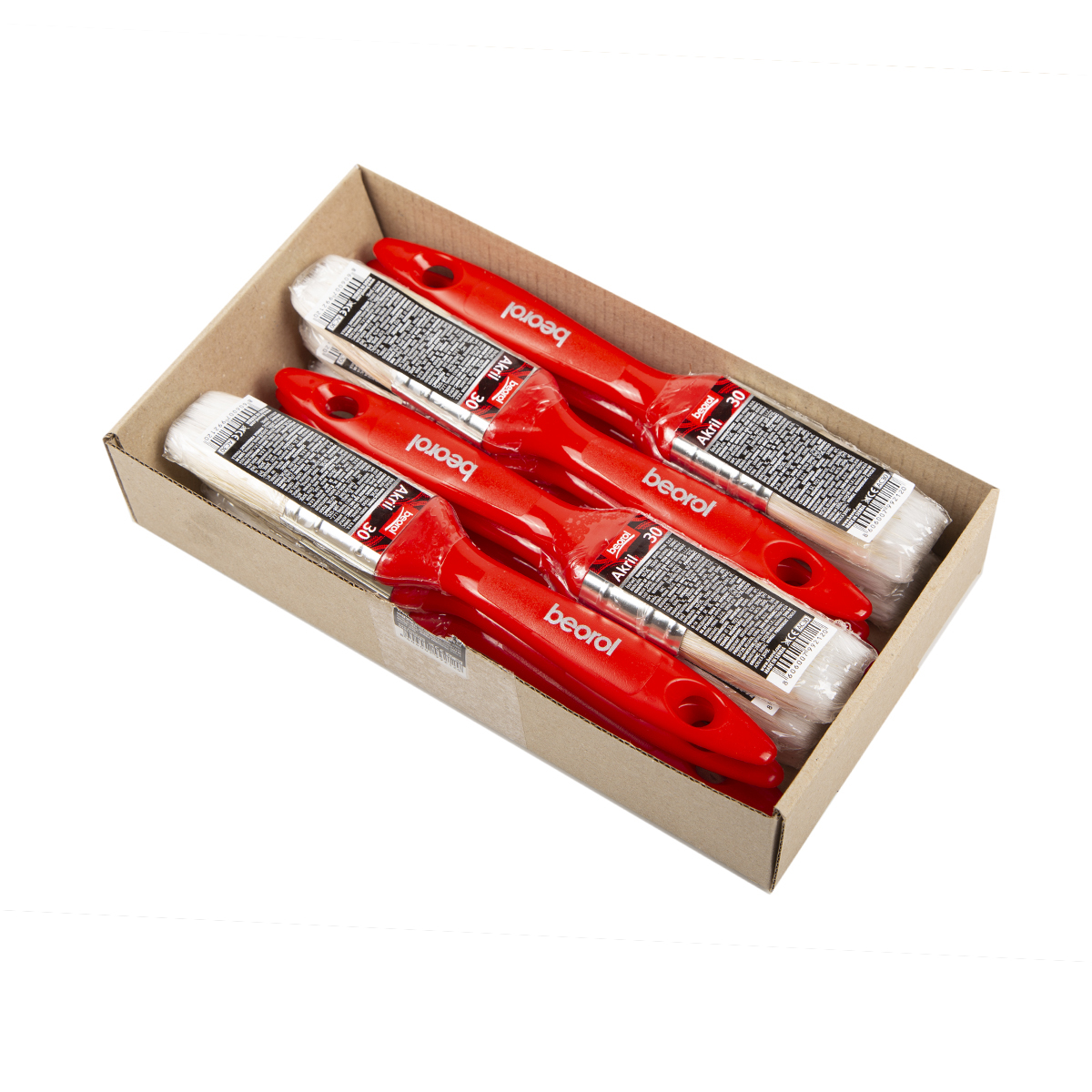 Кисть плоская акриловая 30 х 15 мм (12/216)  "beorol"