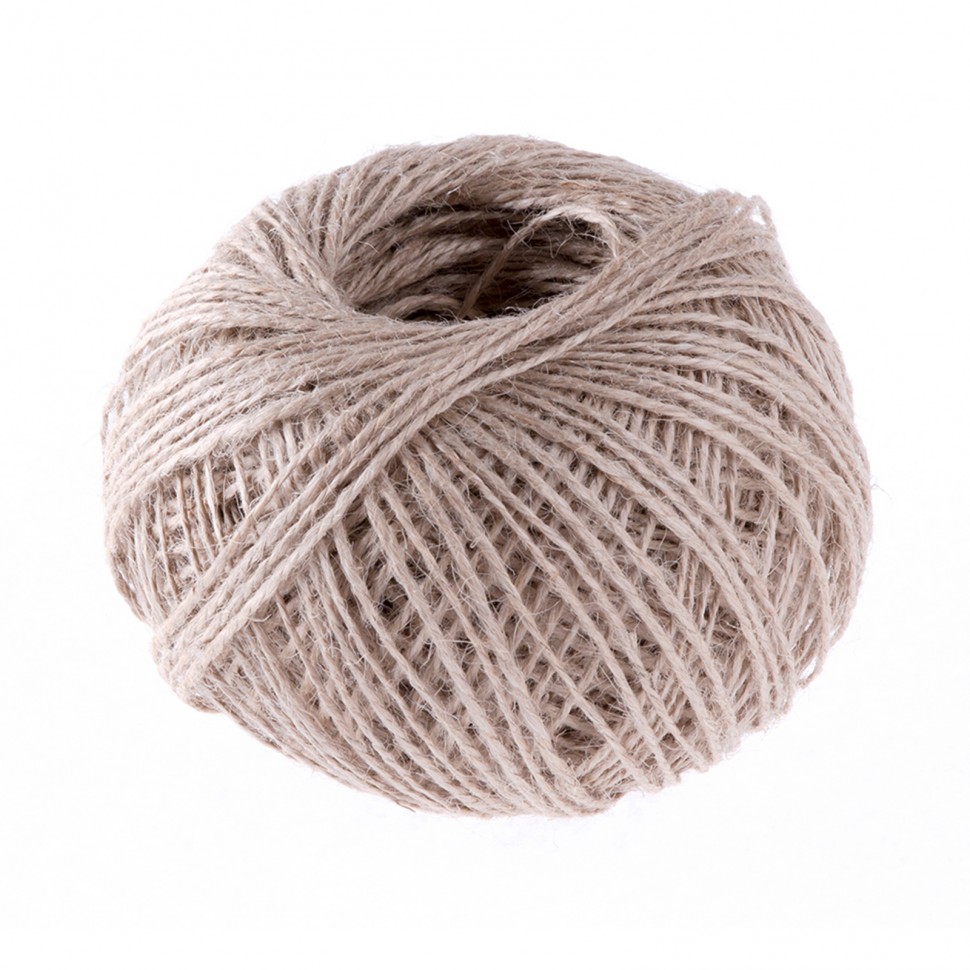 Шпагат джутовый, 1 мм, L 140 м, 2-ниточный, Сибртех (93875)