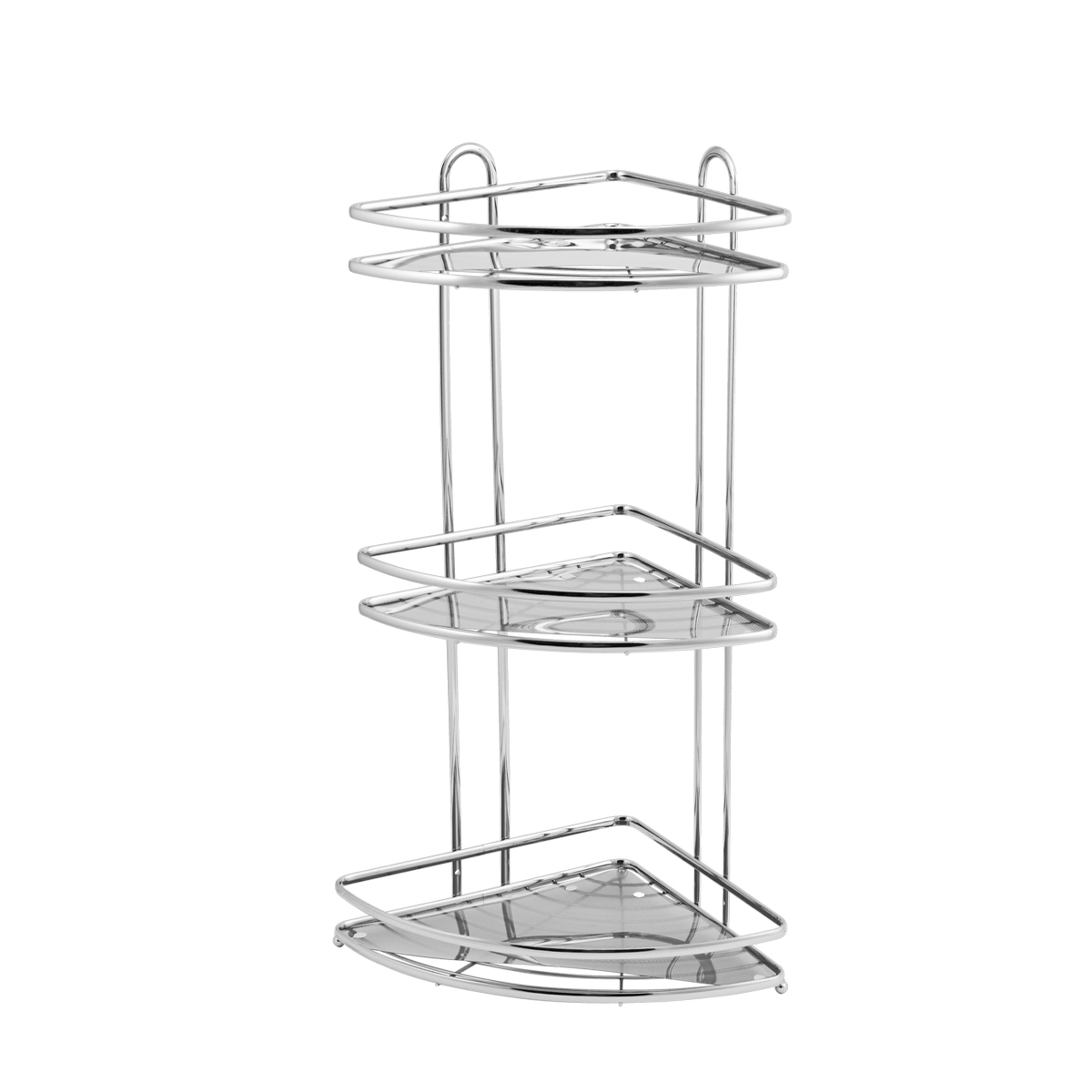 Полка для ванной угловая 3-х ярусная "премиум" 26*26*59 см, хром. (1/8) "swensa" swr-063